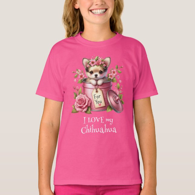 Camiseta Eu amo meu Chihuahua (Frente)