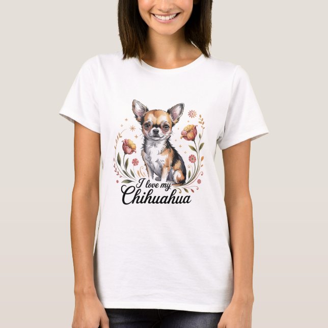 Camiseta Eu amo meu chihuahua  (Frente)