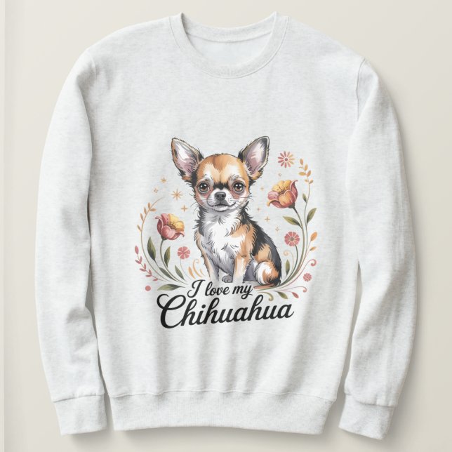 Camiseta Eu amo meu chihuahua  (Frente do Design)