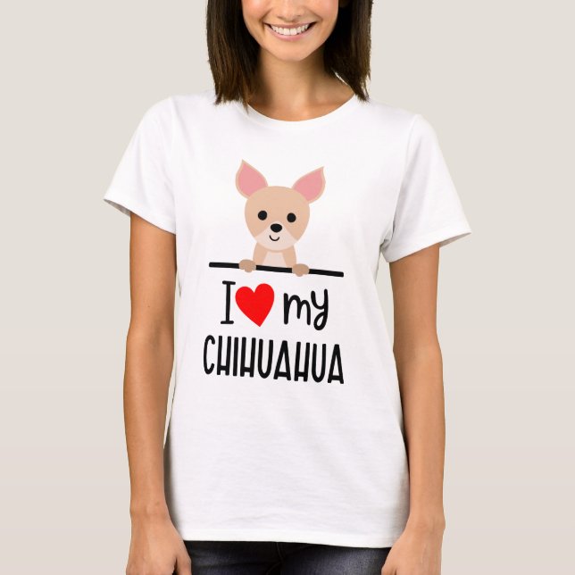 Camiseta Eu Amo Meu Chihuahua (Frente)