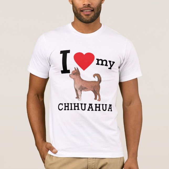 Camiseta Eu Amo Meu Chihuahua De Longo Curso (Frente)