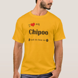 Camiseta Eu amo meu Chipoo (o cão fêmea)