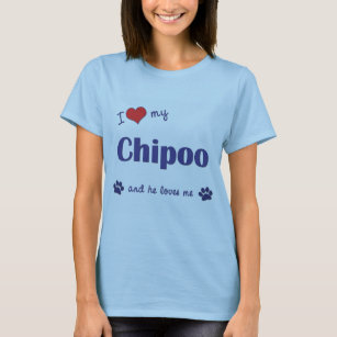 Camiseta Eu amo meu Chipoo (o cão masculino)