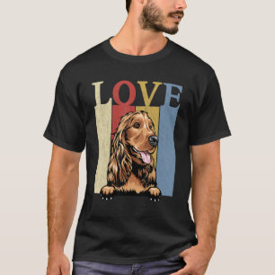 Camiseta Eu Amo Meu Cocker Spaniel Vintage Retro Dog Mãe Pa