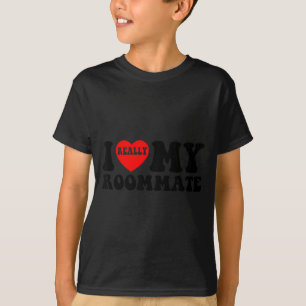Camiseta Eu Amo Meu Colega de Quarto Coração Presentes Dive