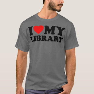 Camiseta Eu Amo Meu Coração Da Biblioteca Para Amantes De L