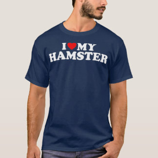 Camiseta Eu Amo Meu Coração de Hamster Meu Hamster