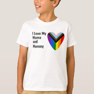 Camiseta Eu Amo Meu Coração de Mães Lésbicas