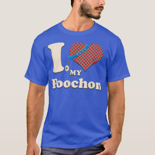 Camiseta Eu Amo Meu Coração Dono do Cachorro Poochon 