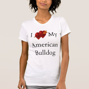 Camiseta Eu Amo Meu Coração Duplo Bulldog Americano