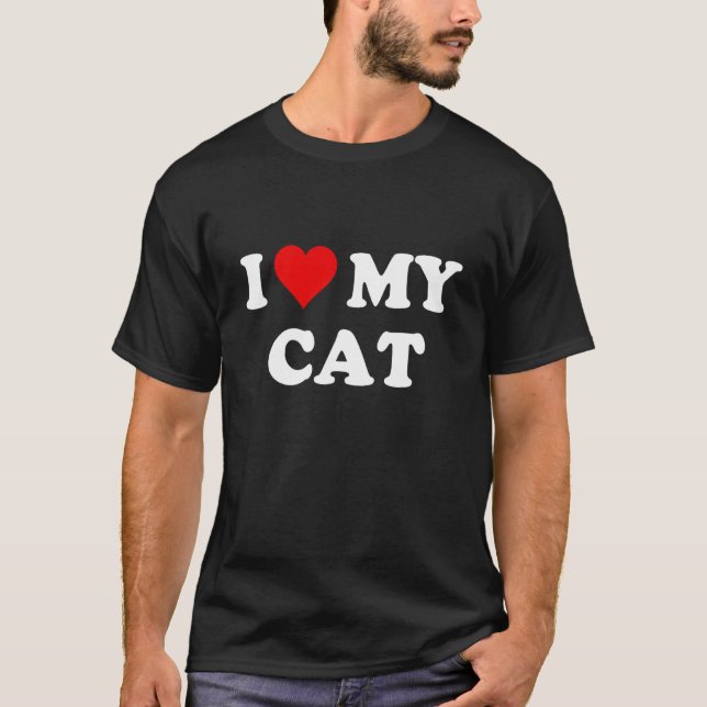 Camiseta Eu amo meu coração-gato (Frente)