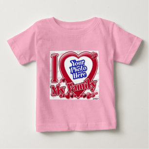 Camiseta Eu amo meu coração vermelho da família - foto