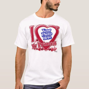 Camiseta Eu amo meu coração vermelho da princesa - foto