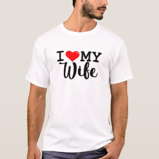Camiseta Eu Amo Meu Coração Vermelho Esposa