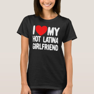 Camiseta Eu Amo Meu Coração Vermelho Namorada Latina Quente