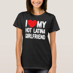 Camiseta Eu Amo Meu Coração Vermelho Namorada Latina Quente