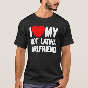 Camiseta Eu Amo Meu Coração Vermelho Namorada Latina Quente
