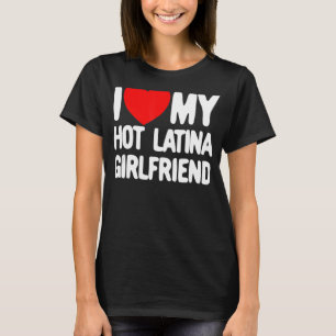 Camiseta Eu Amo Meu Coração Vermelho Namorada Latina Quente