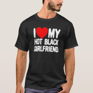 Camiseta Eu Amo Meu Coração Vermelho Namorada Preto Quente
