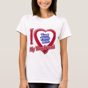 Camiseta Eu Amo Meu Coração Vermelho Namorado