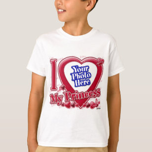 Camiseta Eu amo meu coração vermelho princesa - foto