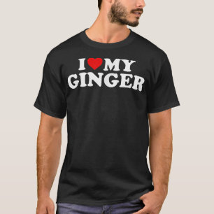 Camiseta Eu Amo Meu Coração Vermelho Ruiva Gengibre