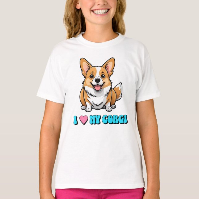 Camiseta Eu Amo Meu Corgi (Frente)