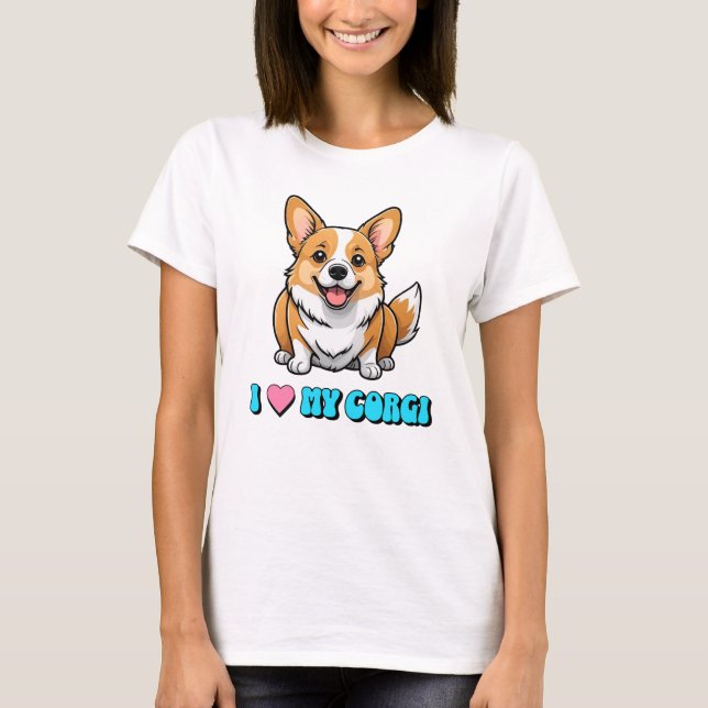 Camiseta Eu Amo Meu Corgi (Frente)