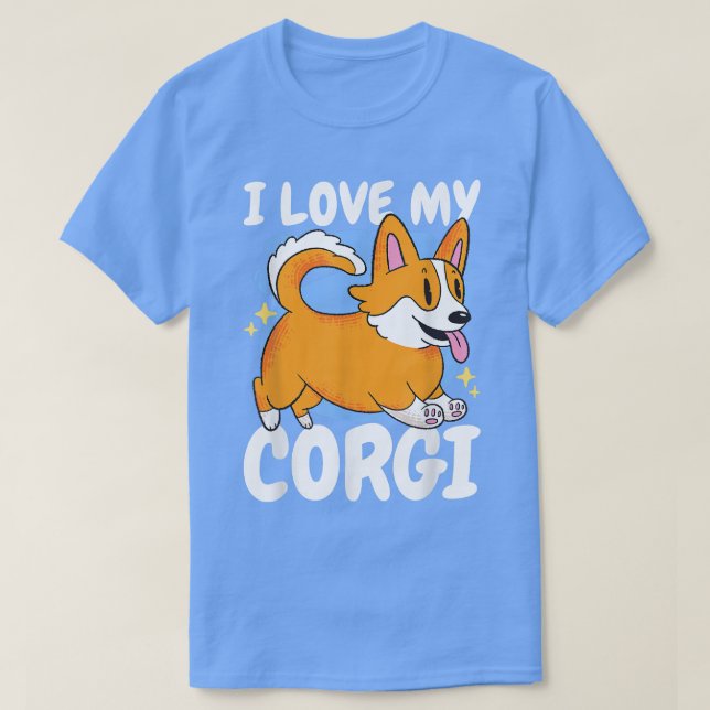 Camiseta Eu amo meu Corgi com um Cachorro (Frente do Design)