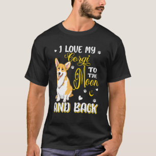 Camiseta Eu Amo Meu Corgi Corações Fofos Dono de Corgi