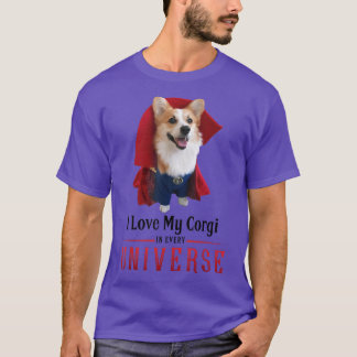 Camiseta Eu Amo Meu Corgi Em Todos Os Universos