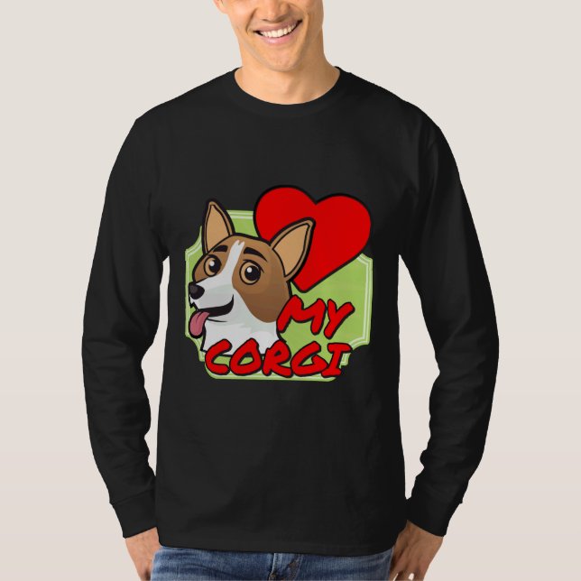 Camiseta Eu Amo Meu Corgi Meu Coração (Frente)