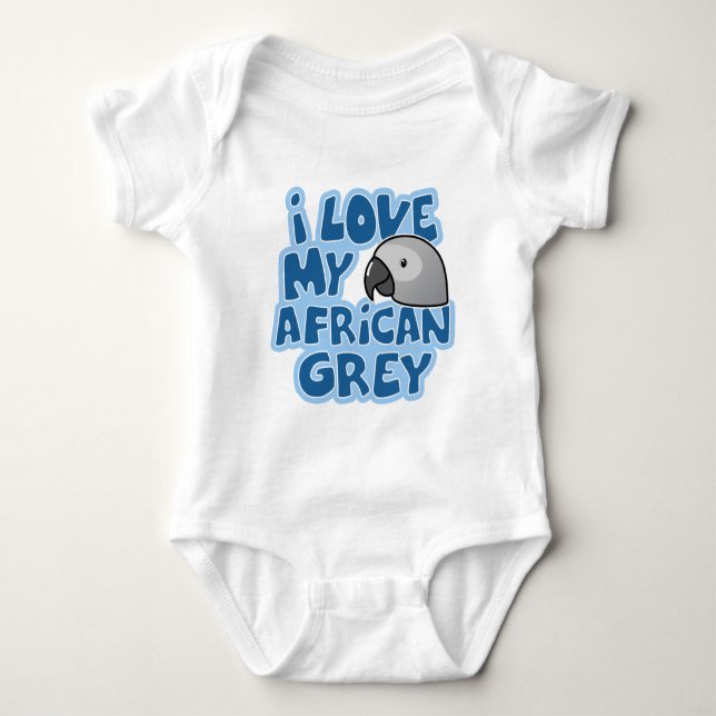 Camiseta Eu amo meu Creeper do bebê do cinza africano de (Frente)