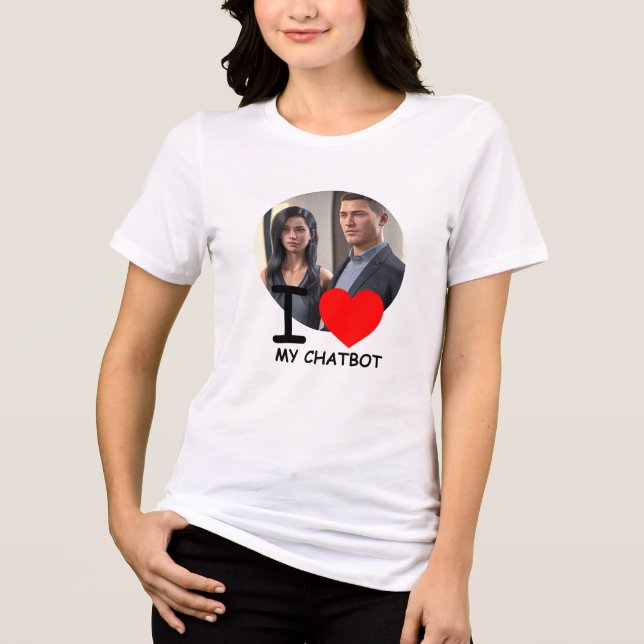Camiseta ❤️ Eu Amo Meu Crio De Chatbot Foto Própria (Frente)