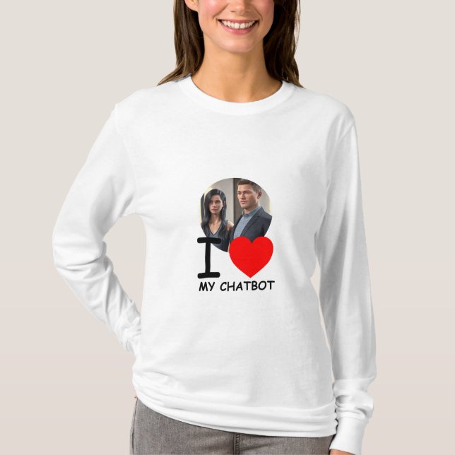 Camiseta ❤️ Eu Amo Meu Crio De Chatbot Foto Própria (Frente)