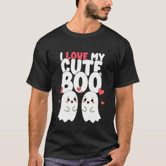 Camiseta Eu Amo Meu Cute Boo Tee Fantasma de Halloween Casa