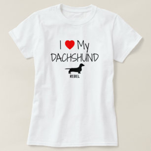 Camiseta Eu Amo Meu Dachshund