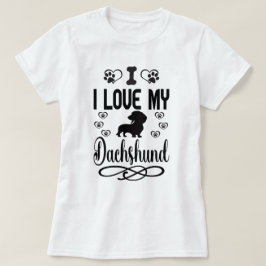 Camiseta Eu Amo Meu Dachshund: