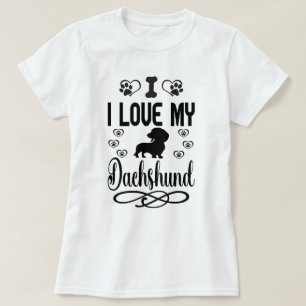 Camiseta Eu Amo Meu Dachshund: