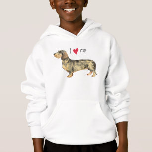 Camiseta Eu amo meu Dachshund Wirehaired