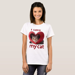 Camiseta Eu Amo Meu Desejo Adorável De Gato