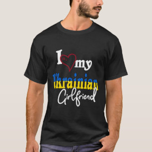 Camiseta Eu Amo Meu Design Artístico de Namorada Ucraniana 