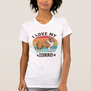 Camiseta Eu Amo Meu Design de Amante de Cachorro Vintage Zo