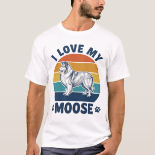Camiseta Eu Amo Meu Design de Gravura Retro de Cachorro Alc