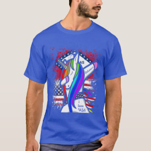 Camiseta eu amo meu design de UniCorn Dabbing Arkansas EUA