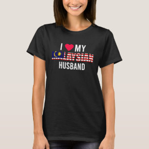 Camiseta Eu amo meu Dia de os namorados de marido malaio