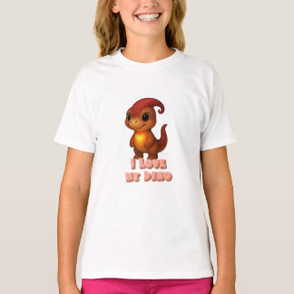 Camiseta Eu Amo Meu Dino Kammli com Coração