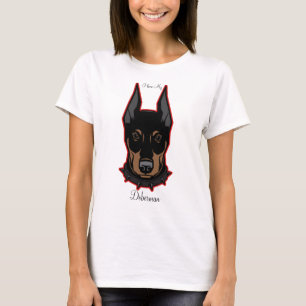 Camiseta Eu Amo Meu Doberman Baseball Tee