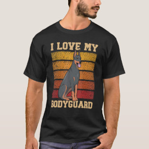 Camiseta Eu Amo Meu Doberman Cão de Guarda Pup Puppy Dobie 