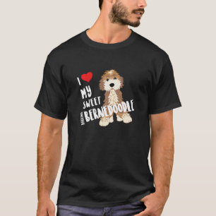 Camiseta Eu Amo Meu Doce Querido Cão Bernedoodle Engraçado